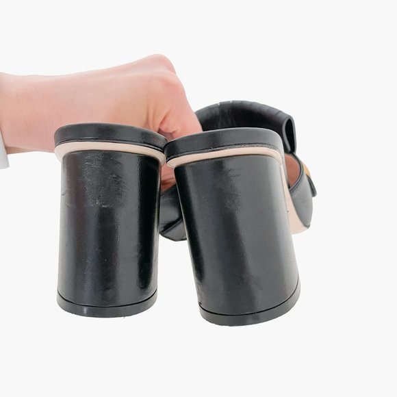 Gucci GG Fringe Sandals EU 36.5 US 6.5 Black Marmont Mules Block Heel Slide Logo - Picture 6 of 12